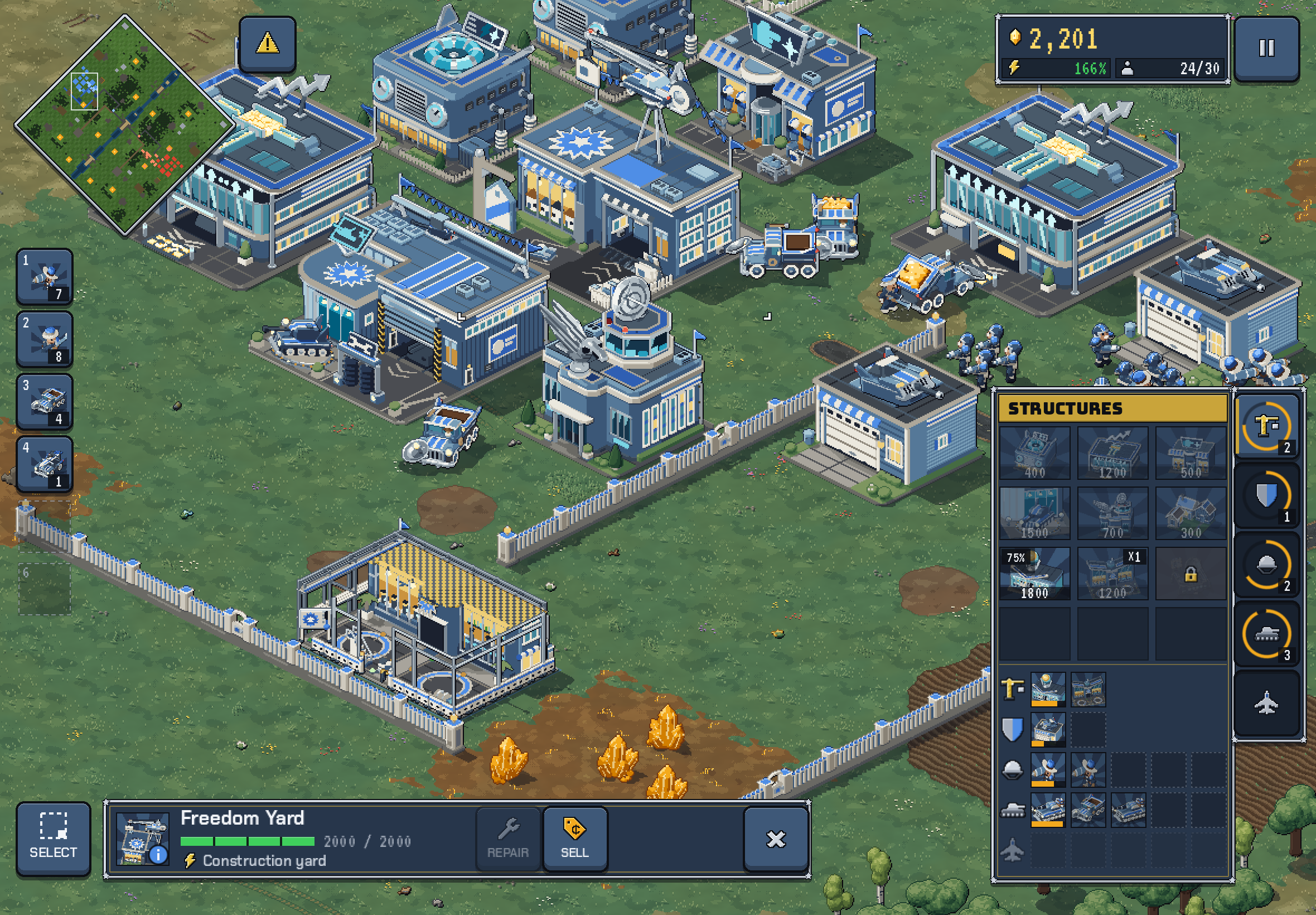 Construction d’une base Liberty Pact sur iPad.