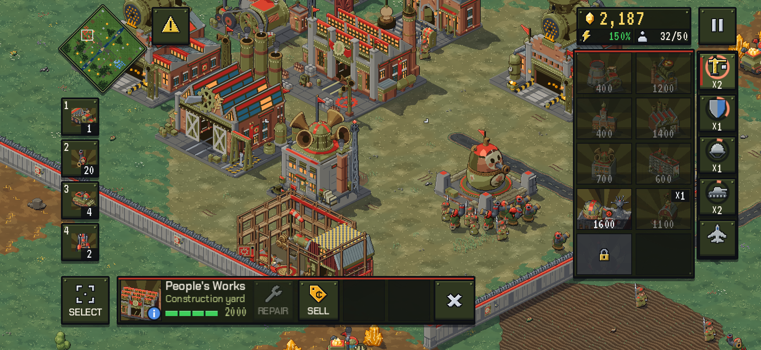 Construction d’une base Iron Union sur iPhone.