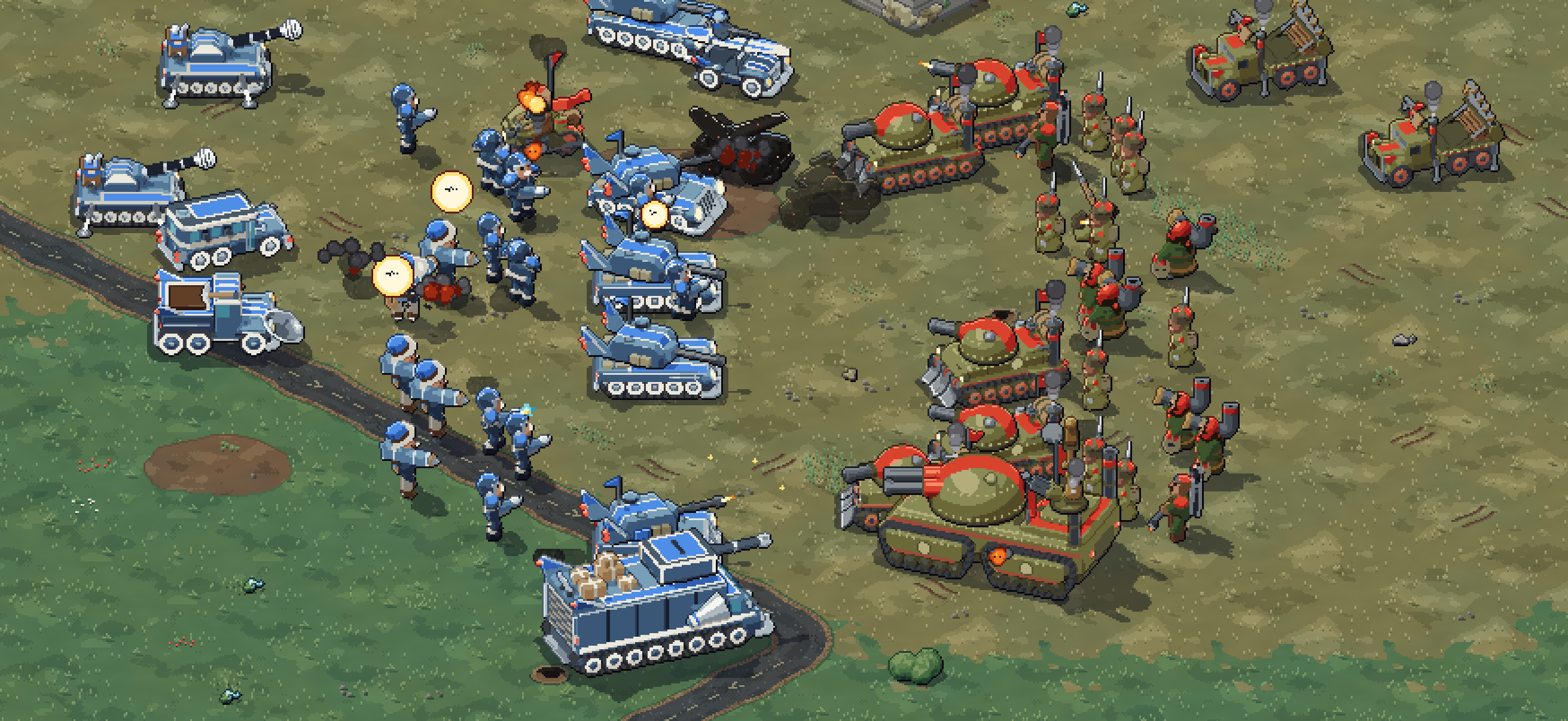 Les deux factions au combat, sans interface sur iPhone.